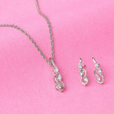 Dazzling Zirconia Set with Link Chain Made Using Premium 925 Sterling Silver