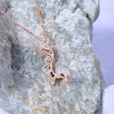 Reindeer’s Rose Gold Silver Necklace with Link Chain Made Using Premium 925 Sterling Silver