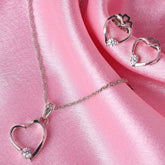 Valentine’s Special Heart Necklace Jewelry Set Made Using Premium 925 Sterling Silver