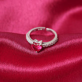 Scarlet Glow Silver Ring Made Using Premium 925 Sterling Silver