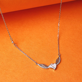 Flying Heart Silver Necklace Made with Premium 925 Sterling Silver