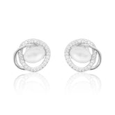 Celestial Silver Pearl Hoops Made using premium 925 sterling silver