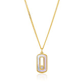 Golden Pendant with Link Chain Made Using Premium 925 Sterling Silver