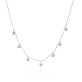 Silver charm zirconia necklace with link chain Made Using Premium 925 Sterling Silver