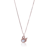 Swan’s Grace Rose Gold Silver Necklace with Link Chain Made Using Premium 925 Sterling Silver