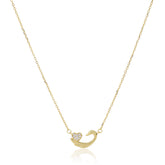 Tidal Love Yellow Gold Necklace with Link Chain Made Using Premium 925 Sterling Silver