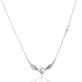 Flying Heart Silver Necklace Made with Premium 925 Sterling Silver