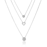 Toned 3- Layered Sliver Necklace With Link Chain Made Using Premium 925 Sterling Silver
