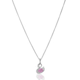 Pink Zirconia Swan Silver Necklace Made Using Premium 925 Sterling Silver