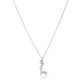 Silver Deer Necklace with Link Chain Made Using Premium 925 Sterling Silver