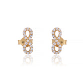 Golden Infinity Zirconia Studs Made Using Premium 925 Sterling Silver