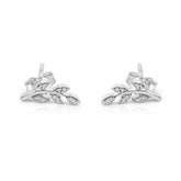 Silver Leaf Stud Earrings