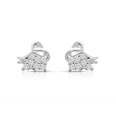Dazzling Swan Silver stud Earrings