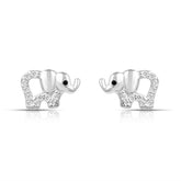 Baby Elephant Silver Stud Earrings