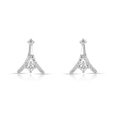 Zirconia Eiffel Tower Silver Studs