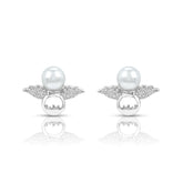 Wings Of Pearl Silver Studs Earrings