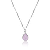 Silver Gracious Pink Pendant with link Chain
