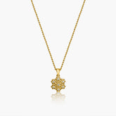 Golden Blossom Pendant with Link Chain