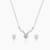 Antler Heart Pendant with Earrings