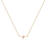 Rose Gold Peal wing Pendant with Linked Chain