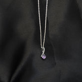 Amethyst Twist Pendant with Linked Chain