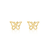 Gold Butterfly Stud Earrings