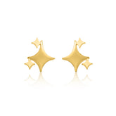 Gold Shooting Star Stud Earrings