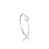 Minimal Heart Silver Ring Adjustable Silvanza