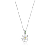 Silver Daisy Flower Pendant Necklace