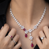 Ruby Red Necklace Set