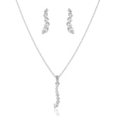 Dimond Drop Sliver Necklace Jewelry Set Made Using Premium 925 Sterling Silver