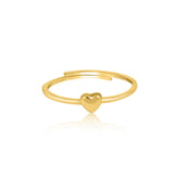 Minimal Gold Heart Adjustable Ring