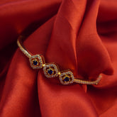 Trinity Gold-Plated Blue Stone Bangle