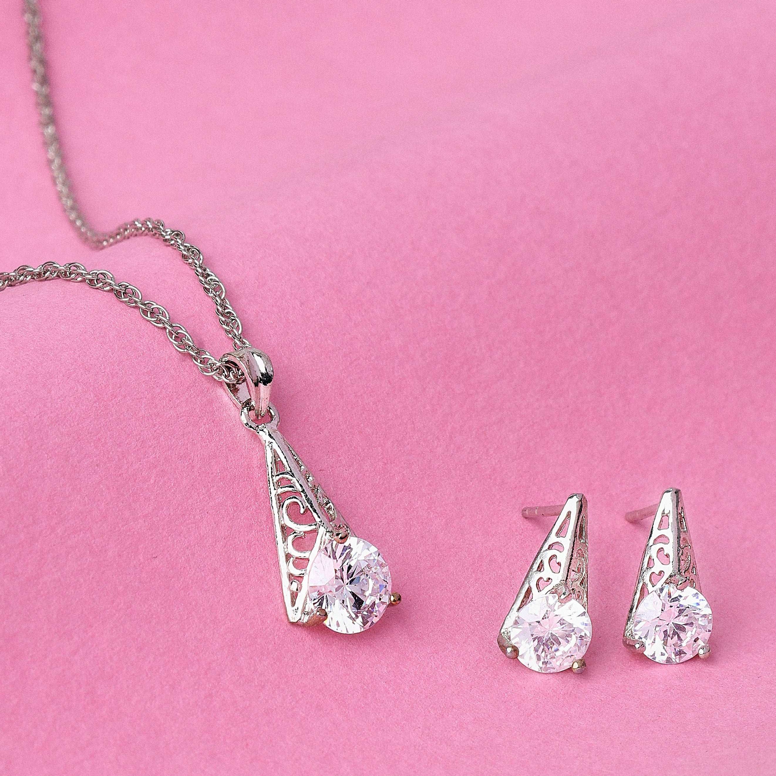 Sterling Silver Necklace Jewelry Set  Made Using Premium 925 Sterling Silver