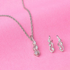 Dazzling Zirconia Set with Link Chain Made Using Premium 925 Sterling Silver