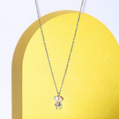 Silver Love Birds Necklace with Link Chain   Made Using Premium 925 Sterling silver