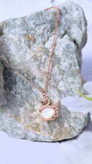Swan’s Grace Rose Gold Silver Necklace with Link Chain  Made Using Premium 925 Sterling Silver