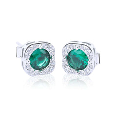 Gemstone Blossom Silver Studs  Made Using Premium 925 Sterling Silver