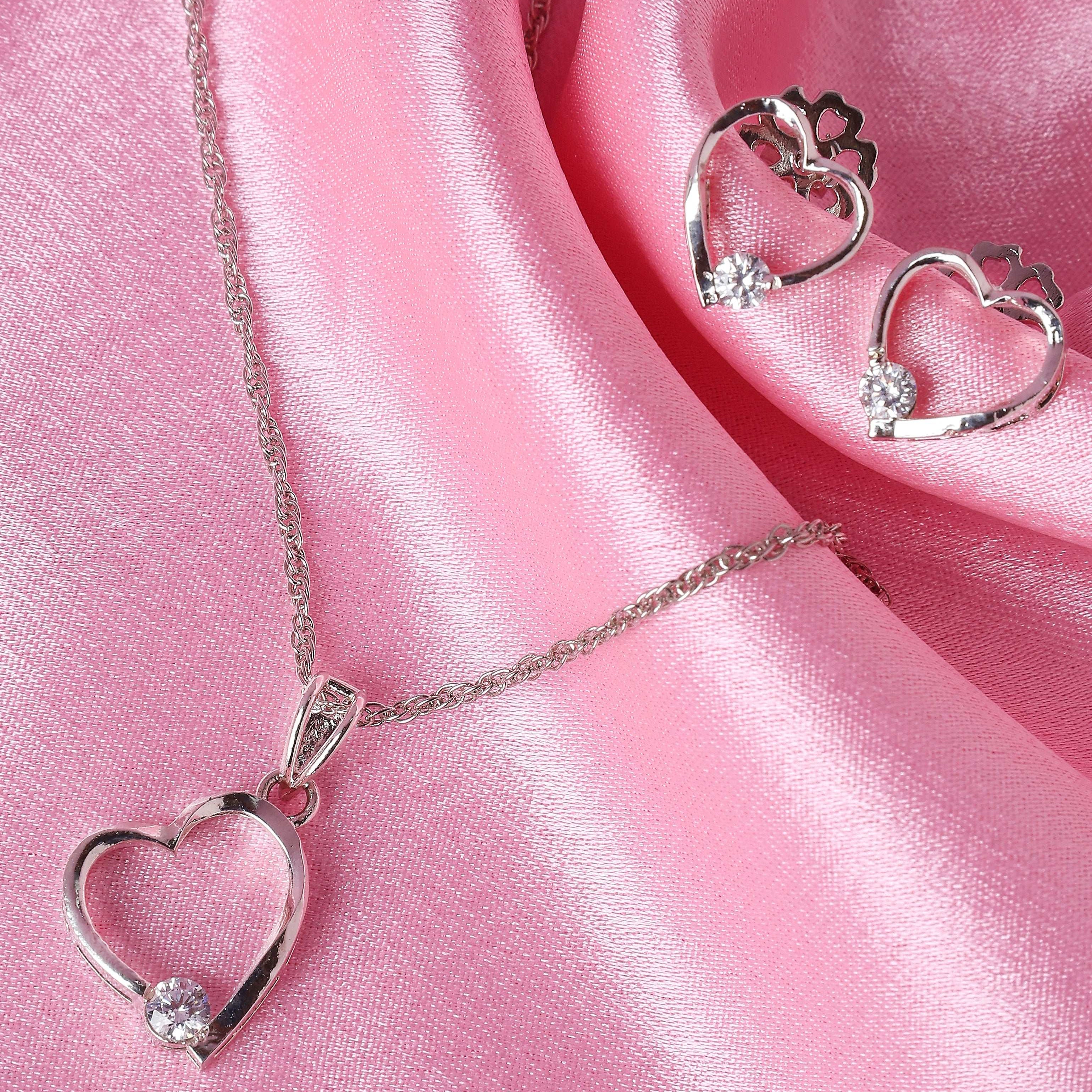 Valentine’s Special Heart Necklace Jewelry Set  Made Using Premium 925 Sterling Silver