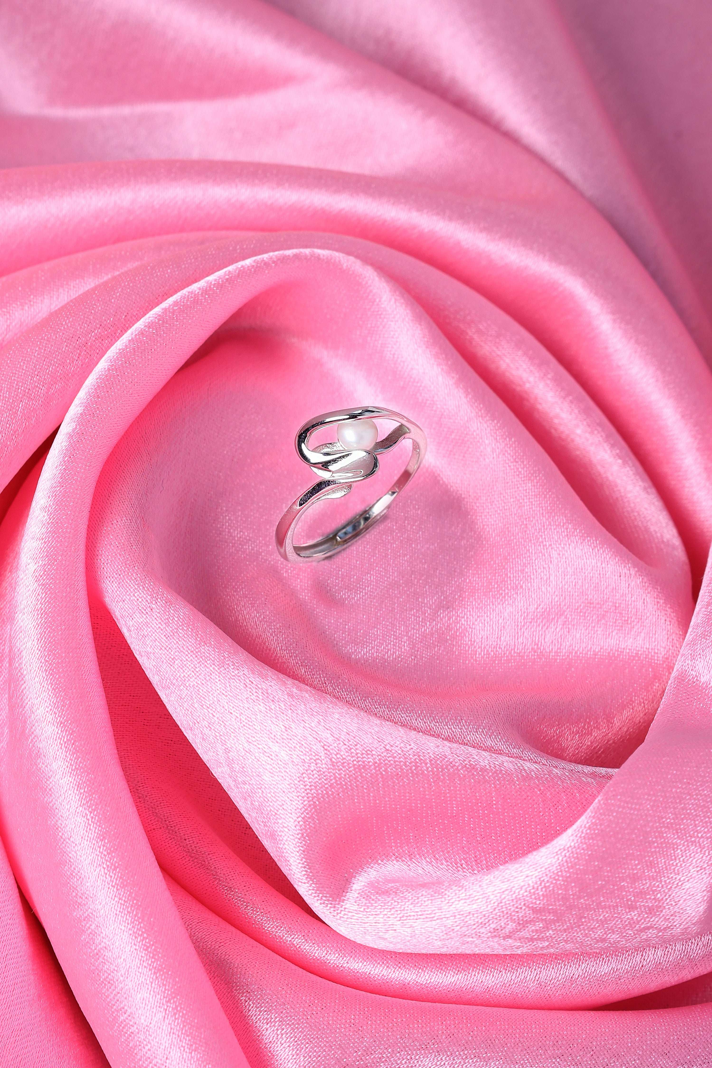 Ocean Pearl Adjustable Silver Ring   Made Using Premium 925 Sterling Silver