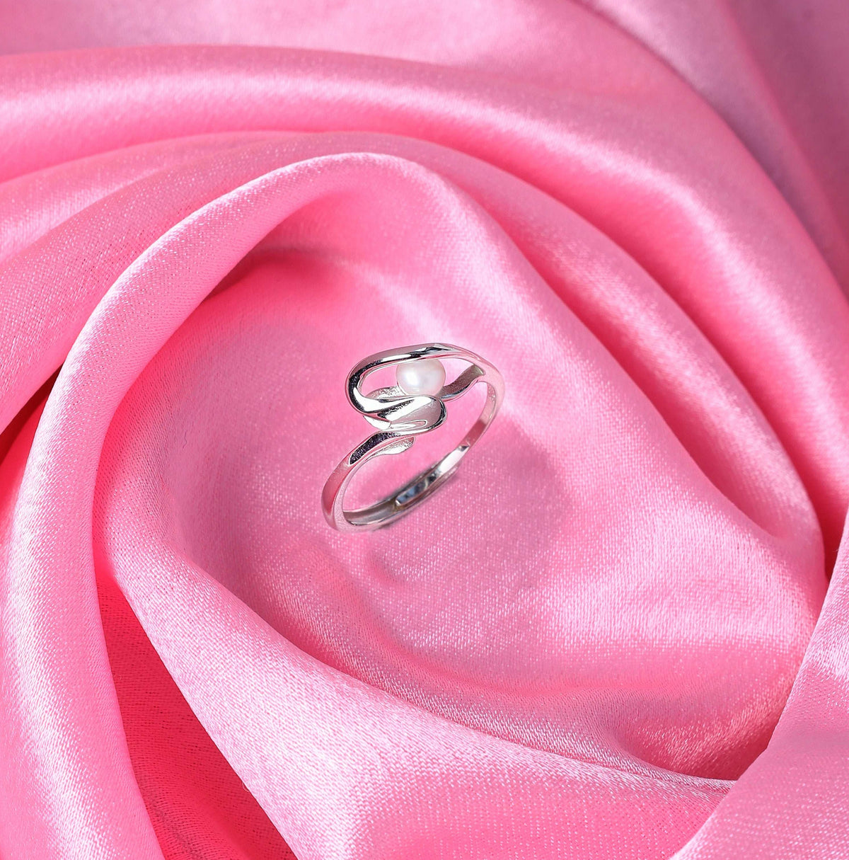 Ocean Pearl Adjustable Silver Ring   Made Using Premium 925 Sterling Silver