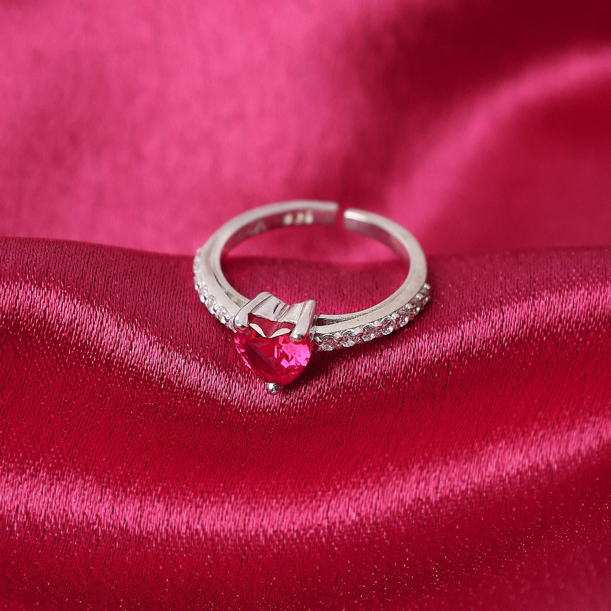 Scarlet Glow Silver Ring   Made Using Premium 925 Sterling Silver