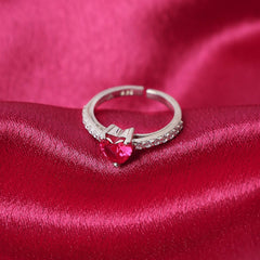 Scarlet Glow Silver Ring   Made Using Premium 925 Sterling Silver