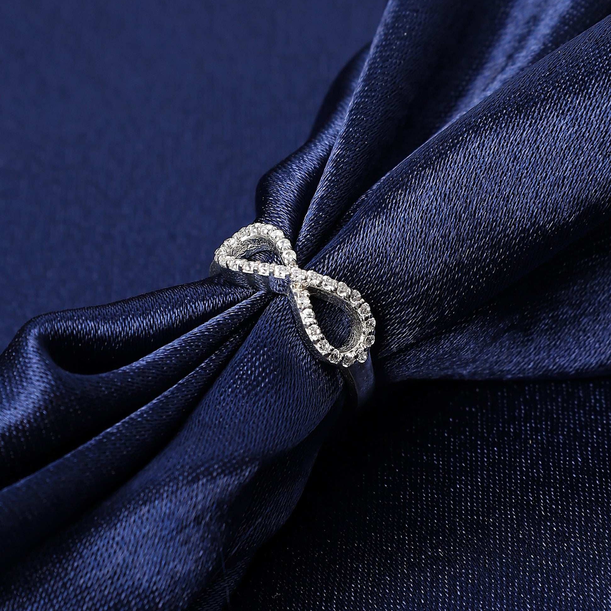 Zirconia Infinity Flux Silver Ring   Made Using Premium 925 Sterling Silver