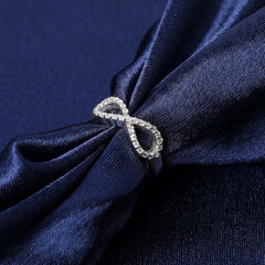 Zirconia Infinity Flux Silver Ring   Made Using Premium 925 Sterling Silver