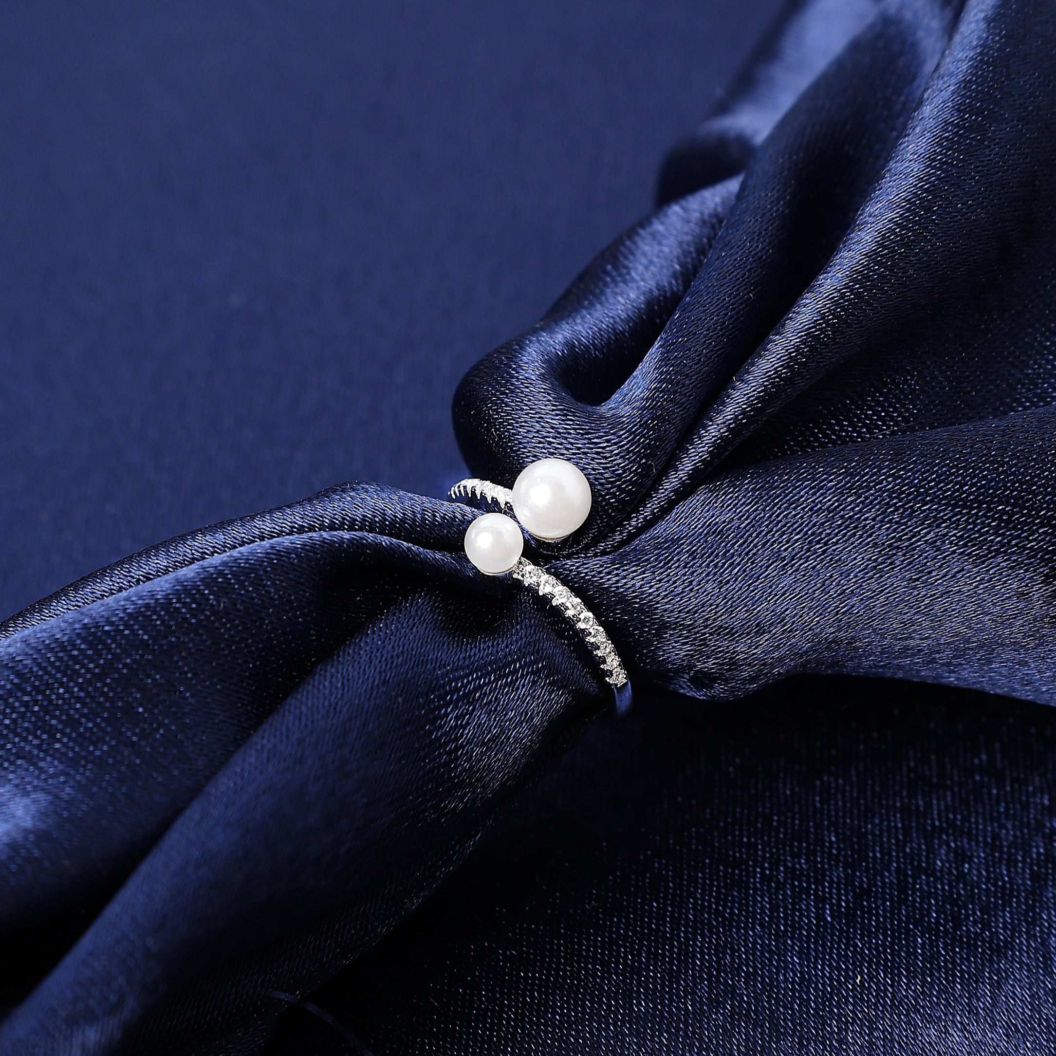 Twin Gleam Silver Ring  (Adjustable)  Made Using Premium 925 Sterling Silver