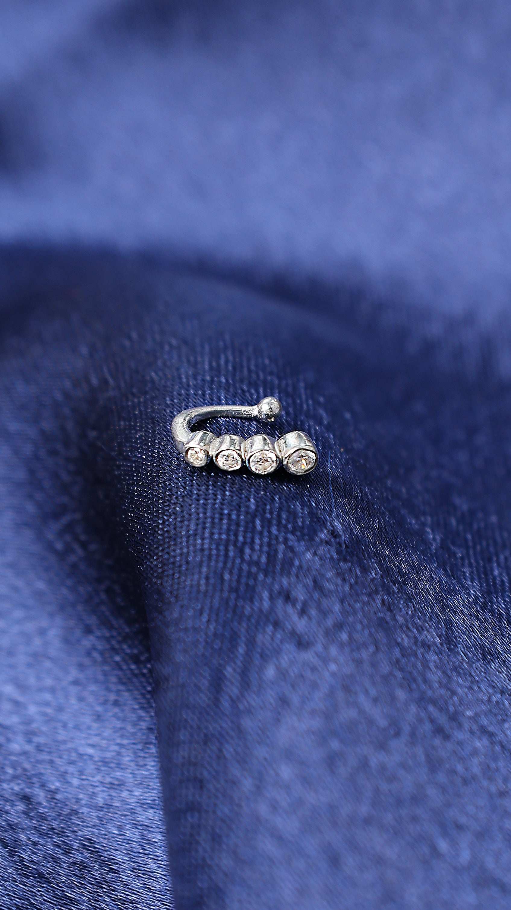 Silver Classic Nose Pin (Clip On) Made Using Premium 925 Sterling Silver