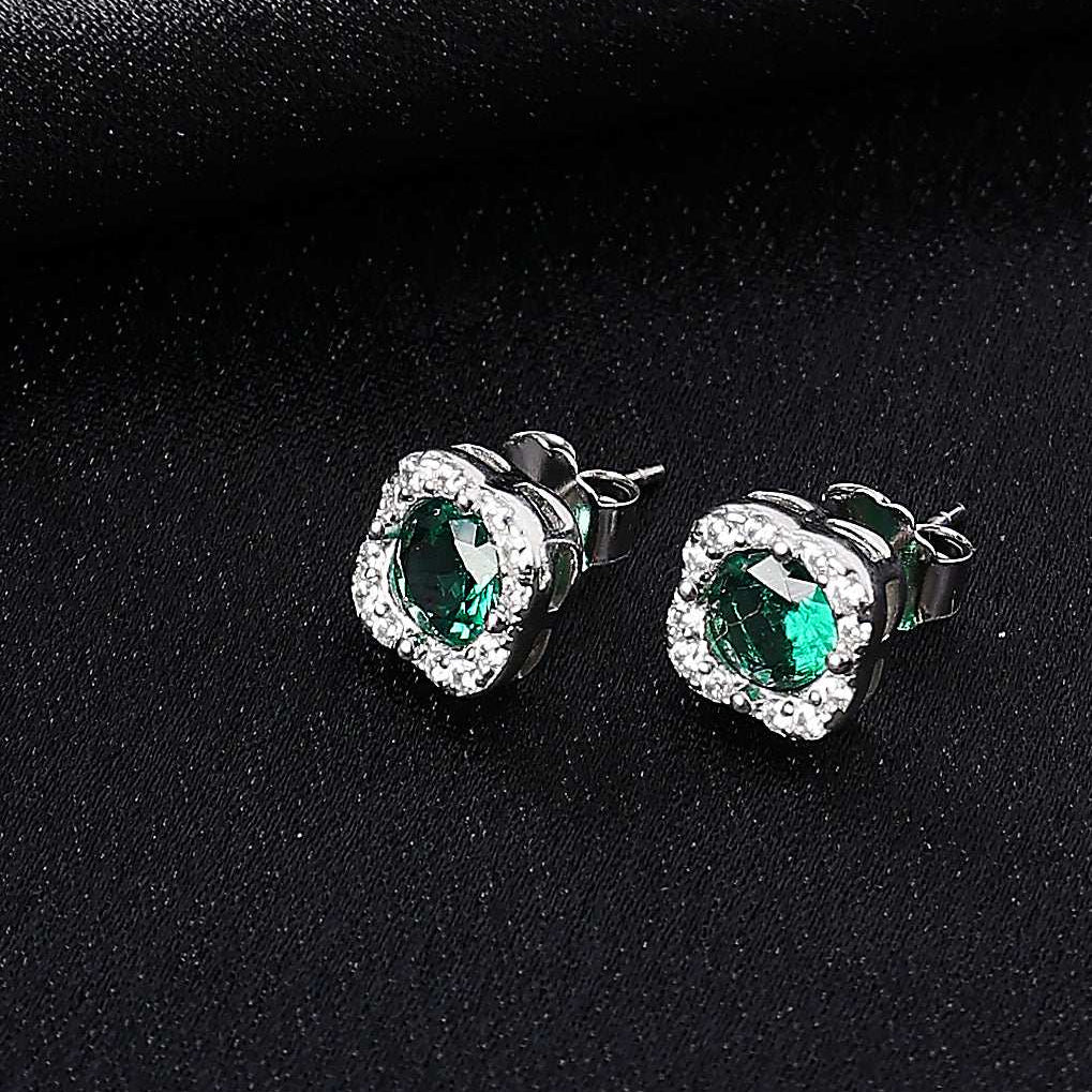 Gemstone Blossom Silver Studs  Made Using Premium 925 Sterling Silver