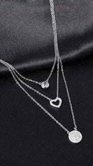 Toned 3- Layered Sliver Necklace With Link Chain  Made Using Premium 925 Sterling Silver