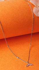 Silver Dolphin’s Tail Necklace with Link Chain  Made Using Premium 925 Sterling Silver